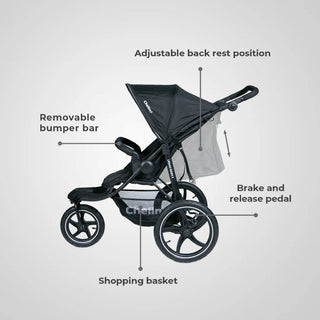 CHELINO PLATINUM URBAN RIDER II & CYBEX ATON B2 TRAVEL SYSTEM