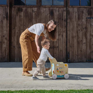 TINY LOVE FARMERS FUNDAY PUSH & PLAY WOODEN WALKER