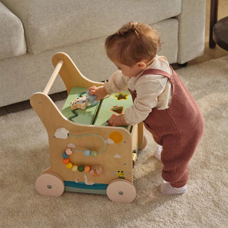 TINY LOVE FARMERS FUNDAY PUSH & PLAY WOODEN WALKER