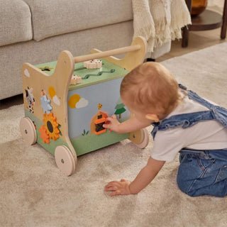 TINY LOVE FARMERS FUNDAY PUSH & PLAY WOODEN WALKER