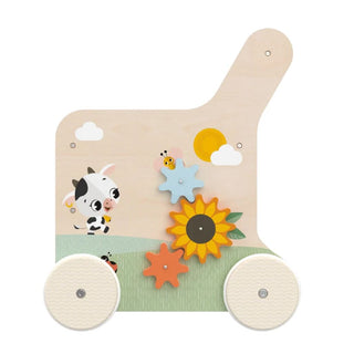 TINY LOVE FARMERS FUNDAY PUSH & PLAY WOODEN WALKER