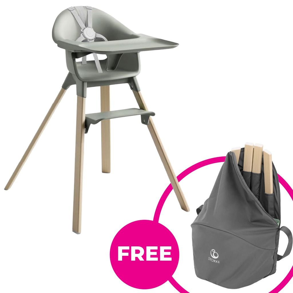 stokke clikk chair STOKKE CLIKK HIGH CHAIR (BAMBOO) WITH FREE TRAVEL BAG – Precious Cargo
