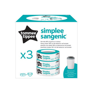 TOMMEE TIPPEE SIMPLEE SANGENIC NAPPY DISPOSAL BIN REFILL CARTRIDGES