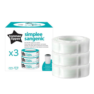 TOMMEE TIPPEE SIMPLEE SANGENIC NAPPY DISPOSAL BIN REFILL CARTRIDGES