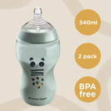 TOMMEE TIPPEE BOTTLE 340ml DECORATED 2 PACK