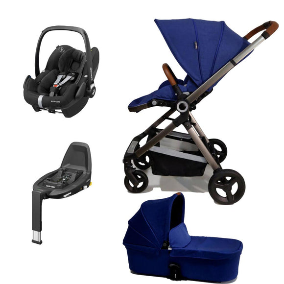 ALFA KIDS DELUXE STROLLER, CARRY COT, PEBBLE PRO AND FAMILYFIX3
