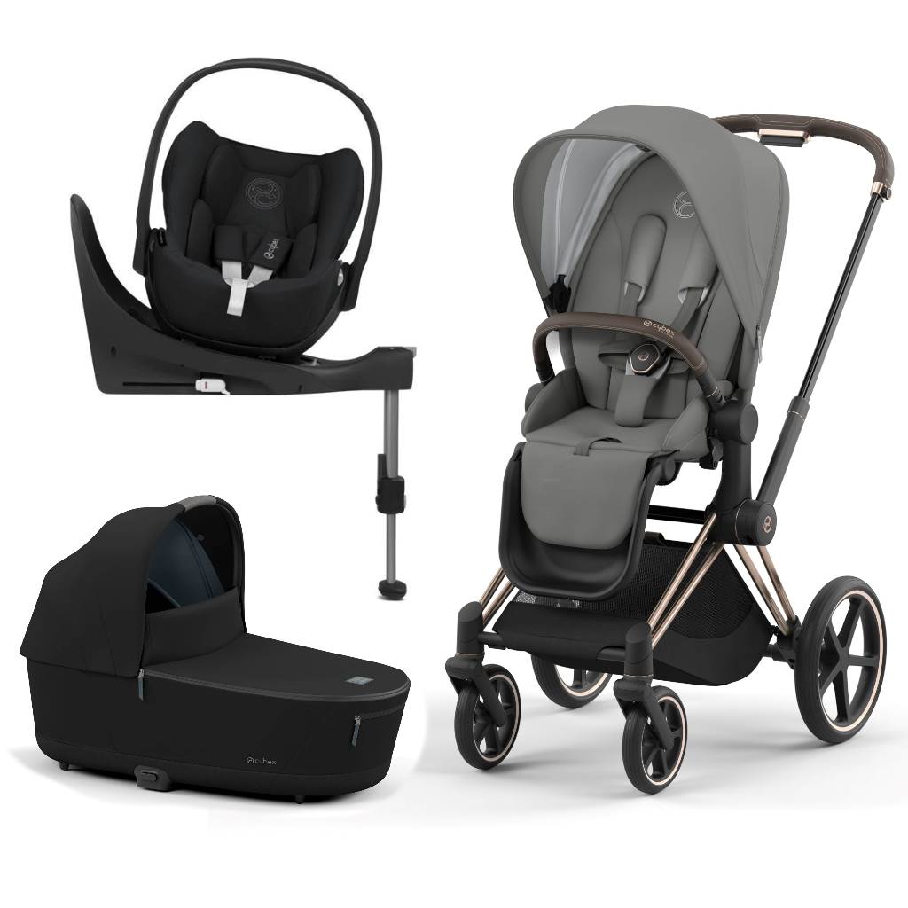 Rose gold and grey pram top